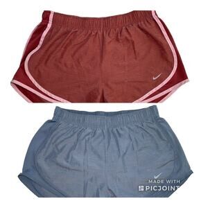 Two Pair Nike Dri Fit Running Shorts, Size M Blue & Dusty Rose Athletic